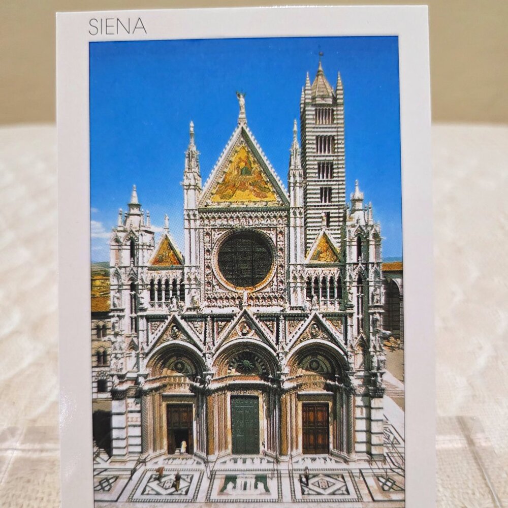 Vintage Siena Cathedral Facade Church Valdelsa Carta Italy Italian Postcard Unp